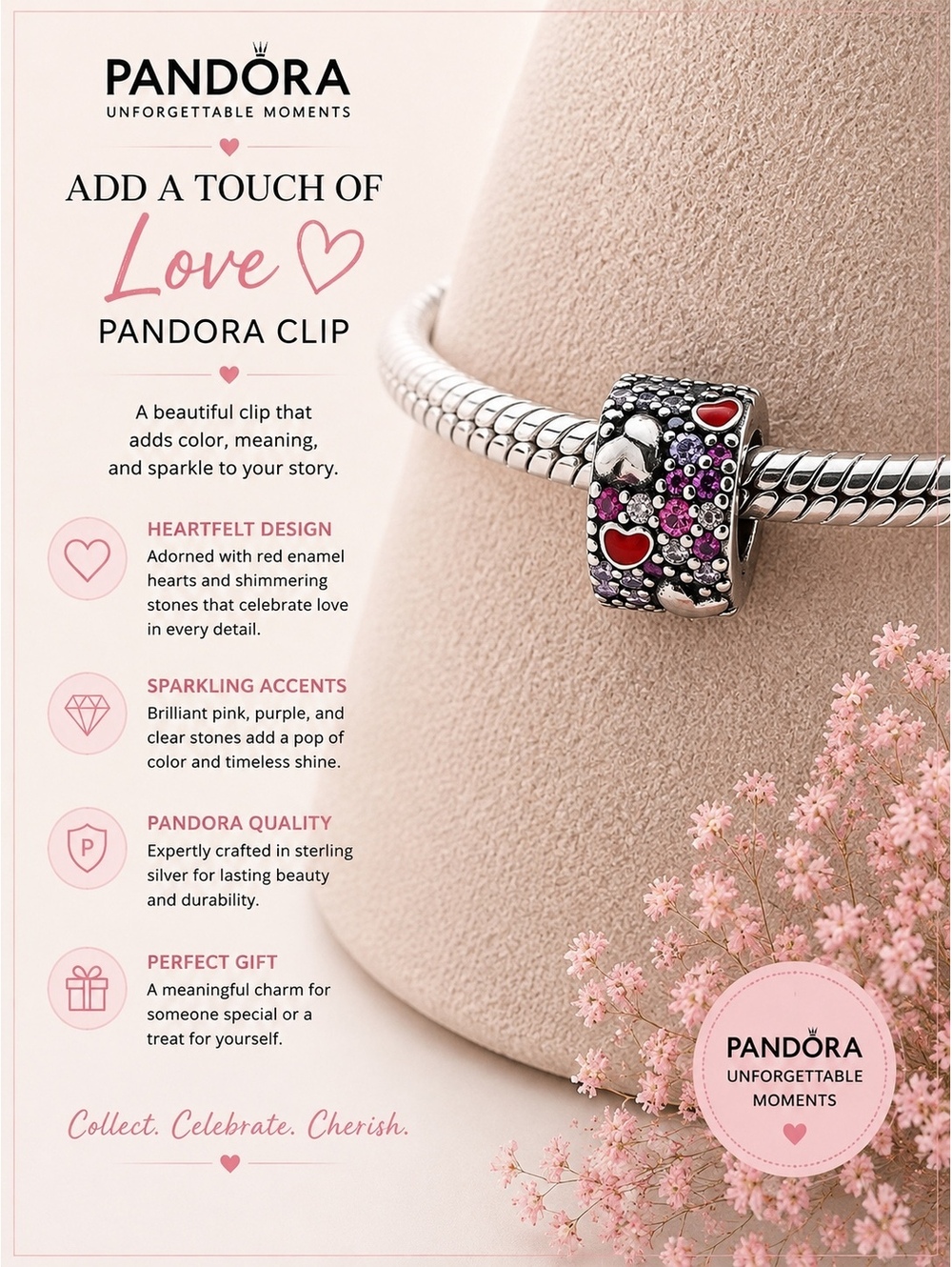 Pandora Add a Touch of Love Clip Charm